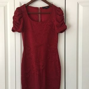 Burgundy mini dress